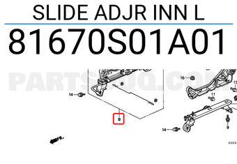 Honda 81670S01A01 SLIDE ADJR INN L