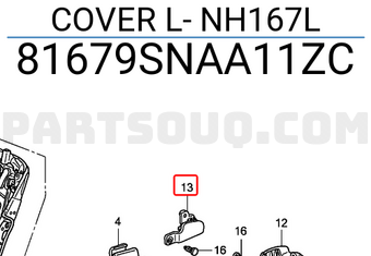Honda 81679SNAA11ZC COVER L- NH167L