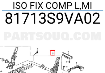 Honda 81713S9VA02 ISO FIX COMP L,MI