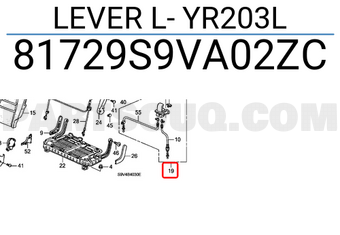 Honda 81729S9VA02ZC LEVER L- YR203L
