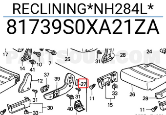 Honda 81739S0XA21ZA RECLINING*NH284L*