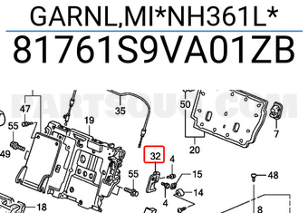 Honda 81761S9VA01ZB GARNL,MI*NH361L*