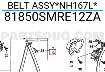 Honda 81850SMRE12ZA BELT ASSY*NH167L*