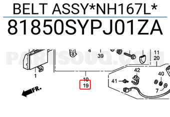 Honda 81850SYPJ01ZA BELT ASSY*NH167L*