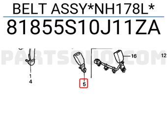 Honda 81855S10J11ZA BELT ASSY*NH178L*