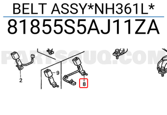 Honda 81855S5AJ11ZA BELT ASSY*NH361L*