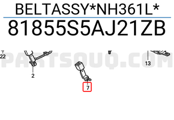 Honda 81855S5AJ21ZB BELTASSY*NH361L*