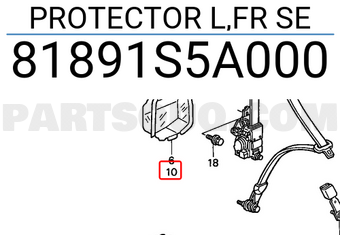 Honda 81891S5A000 PROTECTOR L,FR SE