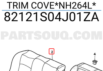 Honda 82121S04J01ZA TRIM COVE*NH264L*