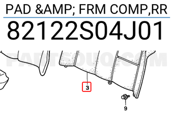 Honda 82122S04J01 PAD & FRM COMP,RR