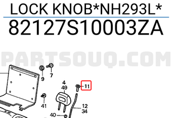 Honda 82127S10003ZA LOCK KNOB*NH293L*