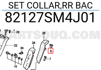 Honda 82127SM4J01 SET COLLAR,RR BAC