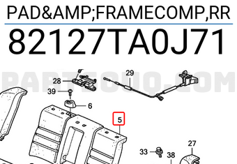 Honda 82127TA0J71 PAD&FRAMECOMP,RR