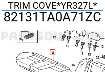 Honda 82131TA0A71ZC TRIM COVE*YR327L*