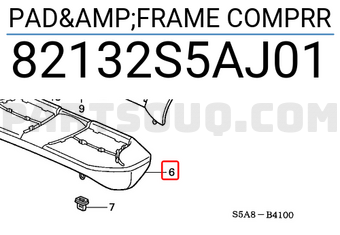 Honda 82132S5AJ01 PAD&FRAME COMPRR