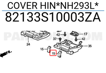 Honda 82133S10003ZA COVER HIN*NH293L*