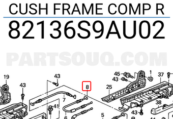 Honda 82136S9AU02 CUSH FRAME COMP R