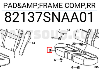 Honda 82137SNAA01 PAD&FRAME COMP,RR