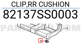 Honda 82137SS0003 CLIP,RR CUSHION