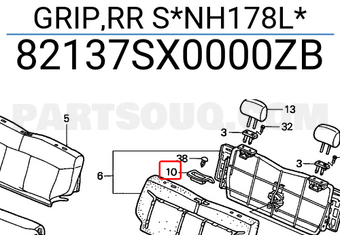 Honda 82137SX0000ZB GRIP,RR S*NH178L*