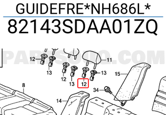 Honda 82143SDAA01ZQ GUIDEFRE*NH686L*