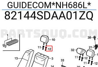 Honda 82144SDAA01ZQ GUIDECOM*NH686L*
