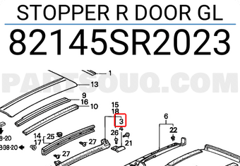Honda 82145SR2023 STOPPER R DOOR GL