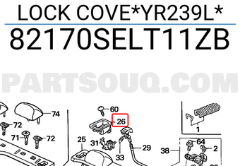 Honda 82170SELT11ZB LOCK COVE*YR239L*