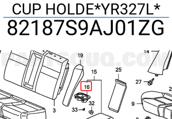 Honda 82187S9AJ01ZG CUP HOLDE*YR327L*