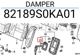 Honda 82189S0KA01 DAMPER