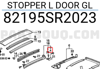 Honda 82195SR2023 STOPPER L DOOR GL