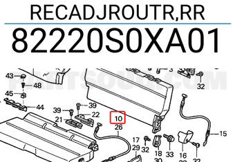 Honda 82220S0XA01 RECADJROUTR,RR