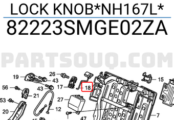 Honda 82223SMGE02ZA LOCK KNOB*NH167L*
