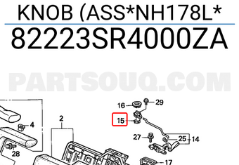 Honda 82223SR4000ZA KNOB (ASS*NH178L*