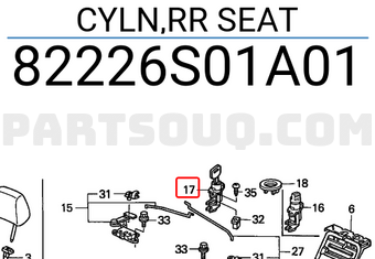 Honda 82226S01A01 CYLN,RR SEAT