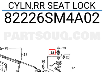 Honda 82226SM4A02 CYLN,RR SEAT LOCK