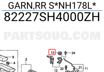 Honda 82227SH4000ZH GARN,RR S*NH178L*