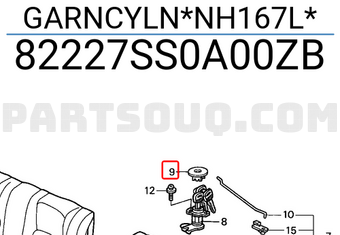 Honda 82227SS0A00ZB GARNCYLN*NH167L*