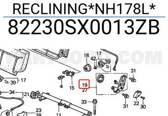 Honda 82230SX0013ZB RECLINING*NH178L*