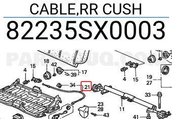 Honda 82235SX0003 CABLE,RR CUSH