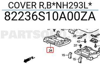 Honda 82236S10A00ZA COVER R,B*NH293L*