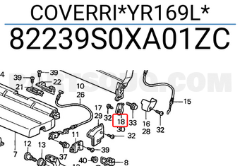 Honda 82239S0XA01ZC COVERRI*YR169L*