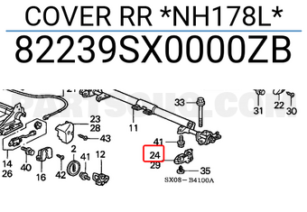 Honda 82239SX0000ZB COVER RR *NH178L*