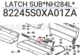 Honda 82245S0XA01ZA LATCH SUB*NH284L*