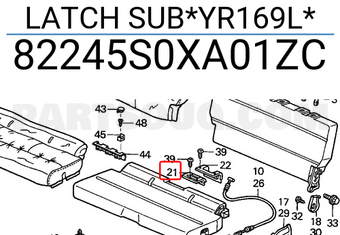 Honda 82245S0XA01ZC LATCH SUB*YR169L*