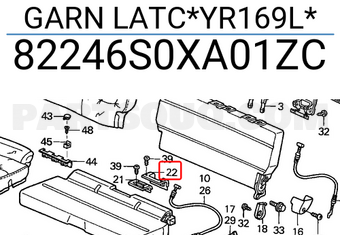 Honda 82246S0XA01ZC GARN LATC*YR169L*