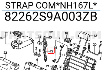 Honda 82262S9A003ZB STRAP COM*NH167L*