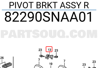 Honda 82290SNAA01 PIVOT BRKT ASSY R