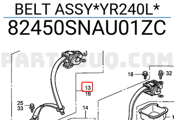 Honda 82450SNAU01ZC BELT ASSY*YR240L*