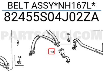 Honda 82455S04J02ZA BELT ASSY*NH167L*